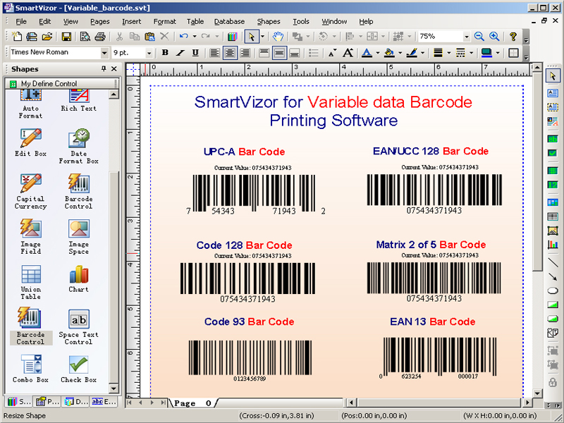 SmartVizor Variable Barcode Batch Printing Software screenshot